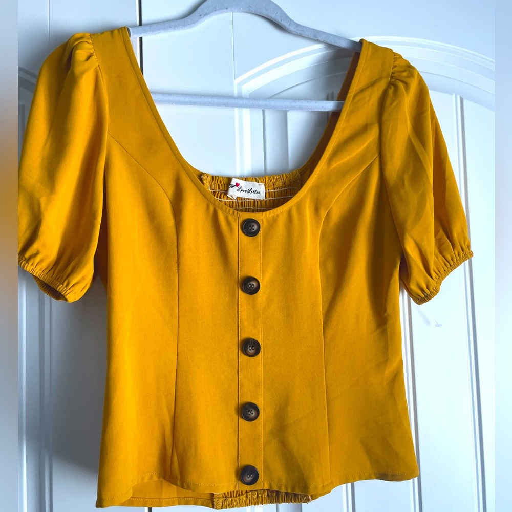 Love Letter Mustard Yellow Top Size Medium